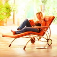 First Class Holz Siesta Stabil Classic Wellnessliege – Holz/Edelstahl