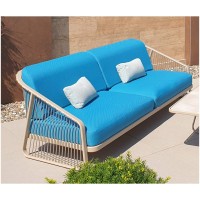 Coro Outdoor Lounge-Sofa XL "Sally" in türkis auf der Terrasse 