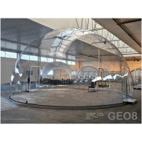 GermanDome GEO8 innovativer geodätischer transparenter Kuppelbau aus Makrolon