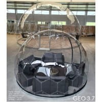 GermanDome GEO3.7 innovativer geodätischer transparenter Kuppelbau aus Makrolon