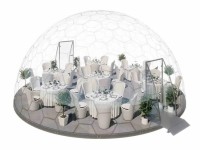 GermanDome GEO8 innovativer geodätischer transparenter Kuppelbau aus Makrolon