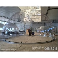 GermanDome GEO8 innovativer geodätischer transparenter Kuppelbau aus Makrolon