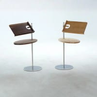 First Class Holz Beistelltisch DOS Buchhalter – Edelstahl & Holz