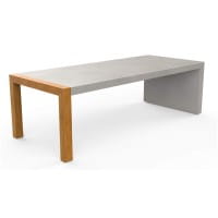 efecto Gartentisch Levin Outdoor Tisch mit Eichenholz und Beton silbergrau