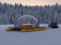 GermanDome GEO8 innovativer geodätischer transparenter Kuppelbau aus Makrolon