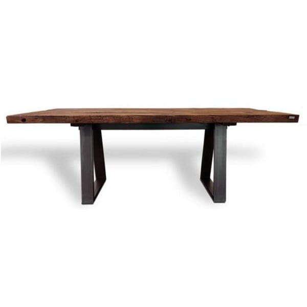 ums Metall Alholztisch 182060 aus Eichenholz und geöltem Schwarzstahl