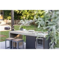 Maßgeschneiderte Outdoor-Kitchen mit Gas-Kochstelle Bofun oder dem Holzkohlegrill Monolith Classic