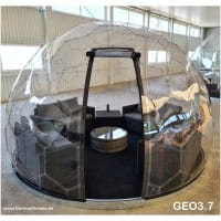 GermanDome GEO3.7 innovativer geodätischer transparenter Kuppelbau aus Makrolon