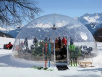 GermanDome GEO8 innovativer geodätischer transparenter Kuppelbau aus Makrolon