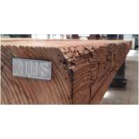 ums Metall Alholztisch 182060 aus Eichenholz und geöltem Schwarzstahl