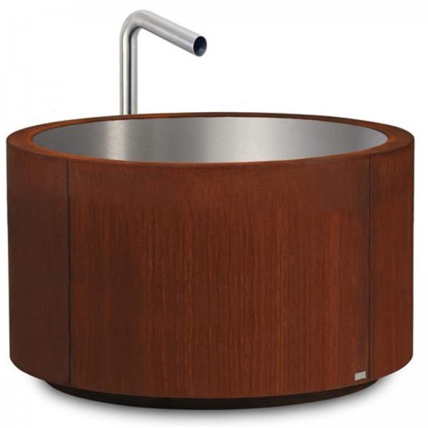 ums Metall Brunnen Rund 1077 aus Cortenstahl